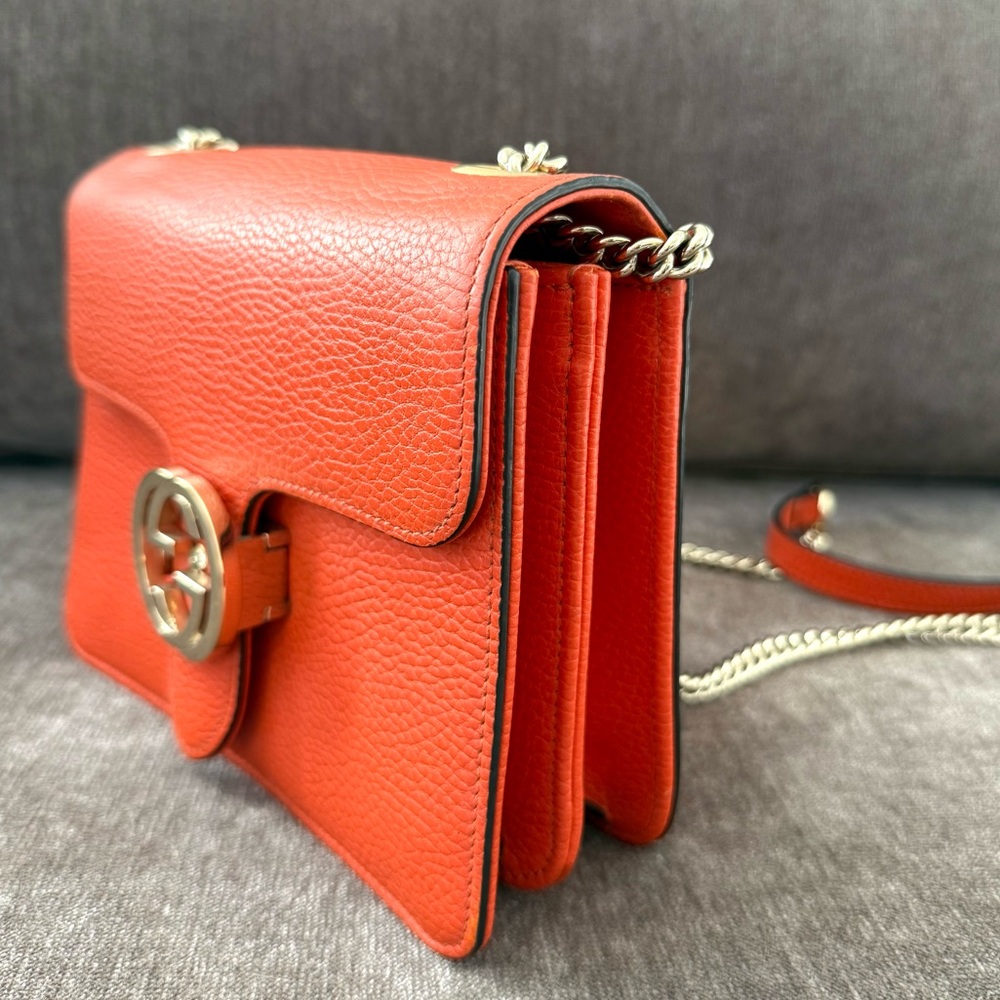 Authentic Gucci Interlocking GG Small Calfskin le… - image 6